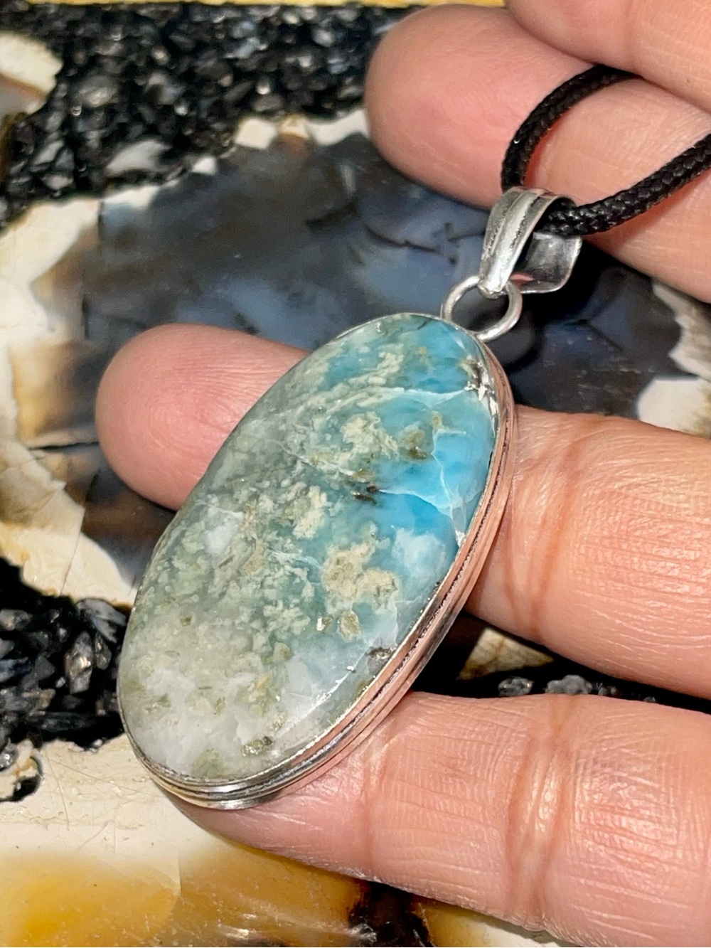 Atlantis Stone Larimar Pendant 2 1/4”